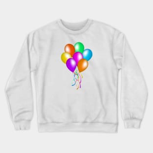 Bright Colorful Bunch Party Balloons Streamers Crewneck Sweatshirt